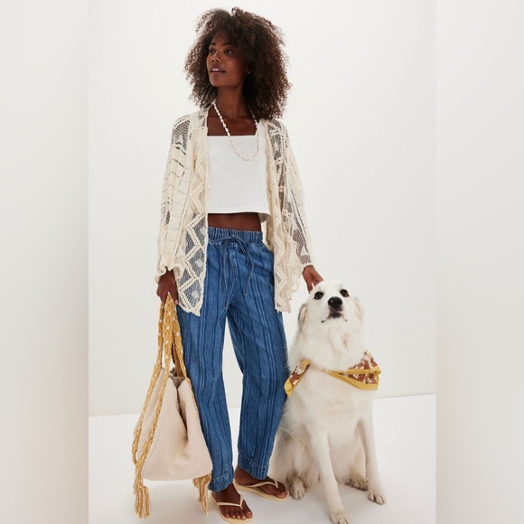 FREE PEOPLE Off The Coast Crochet Layer CARDIGAN - Picture 4 of 9